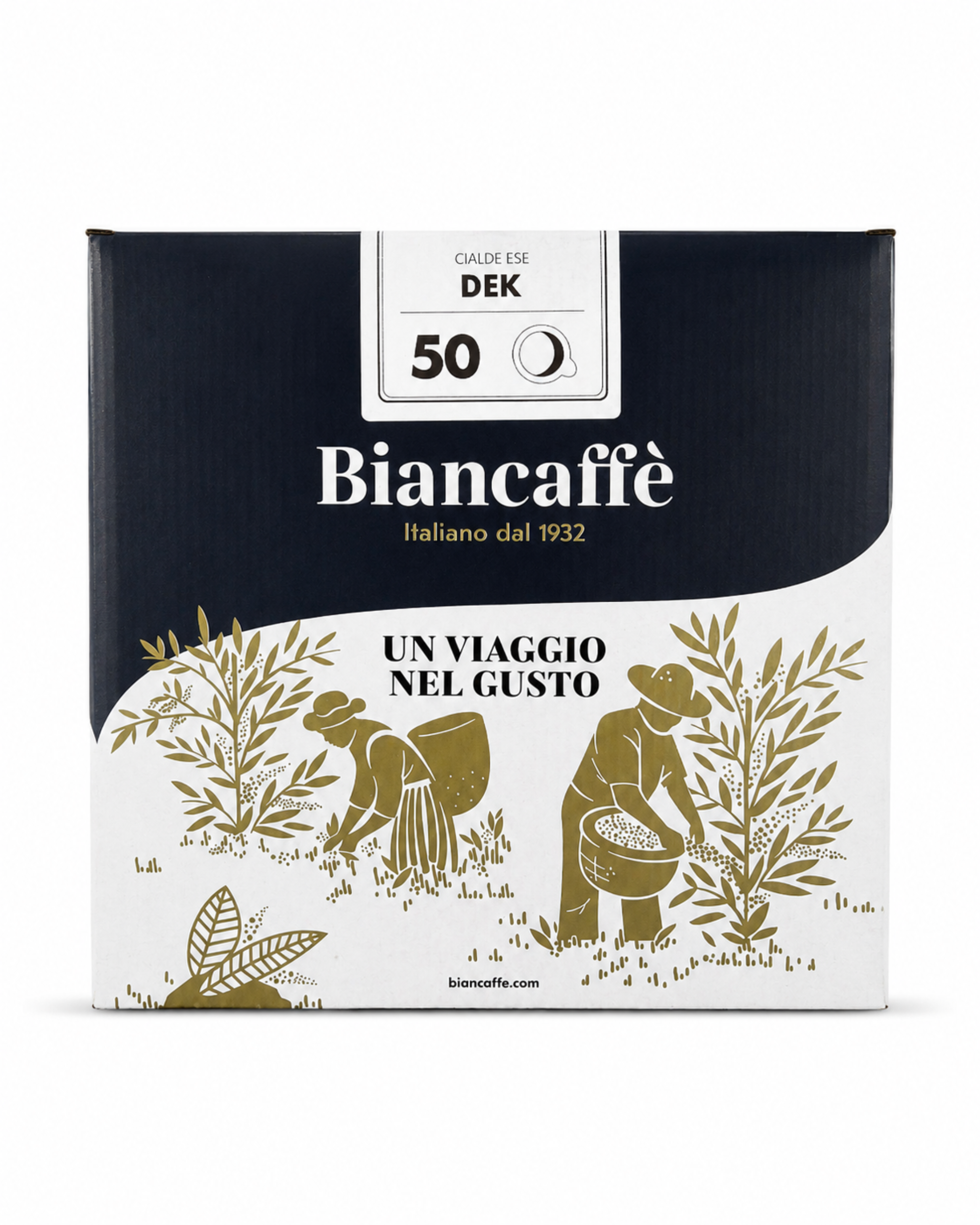 Biancaffè Decaf 50 E.S.E. coffee pods box
