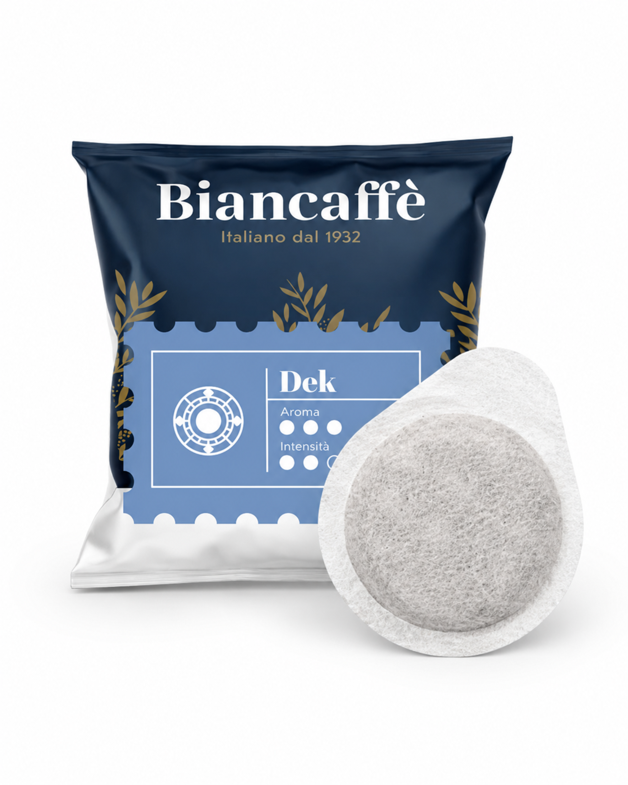 Biancaffè Decaf E.S.E. paper pod and sachet pack
