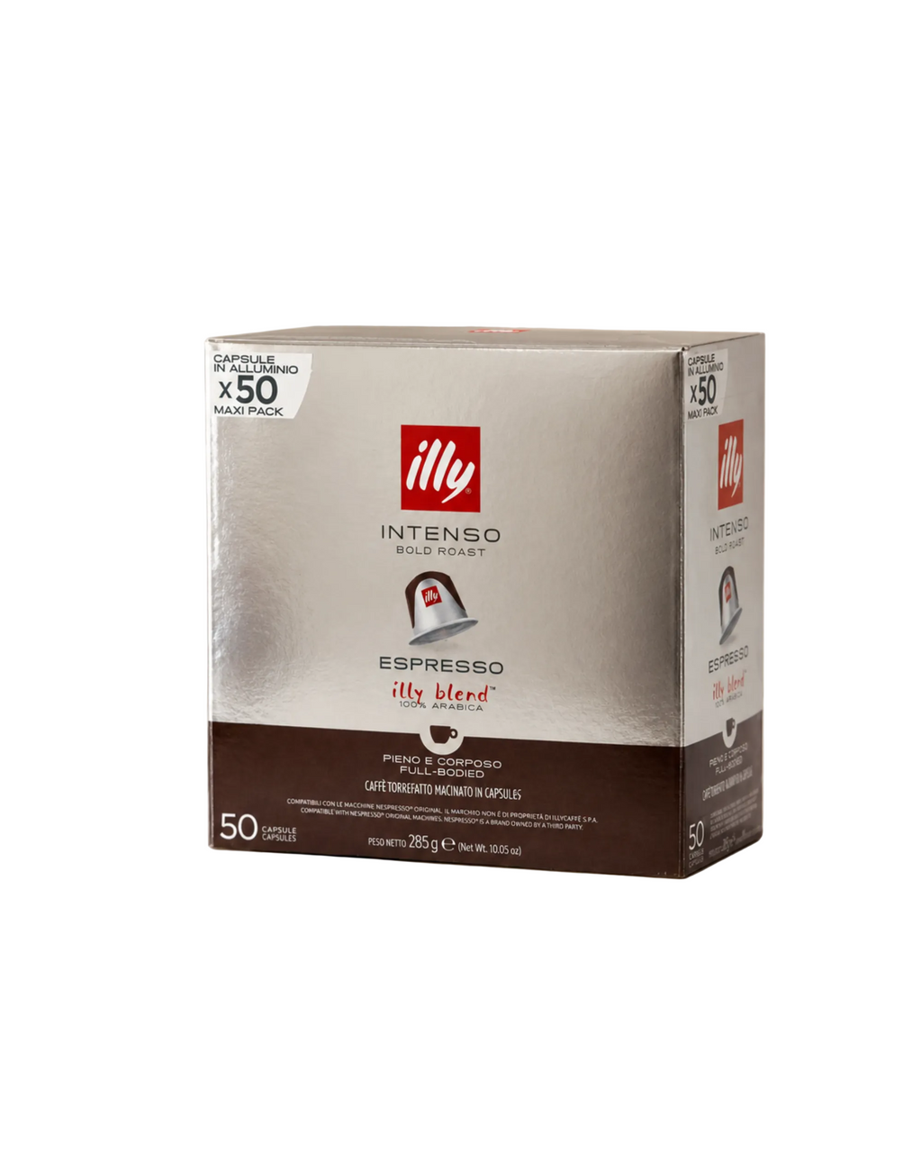 Illy Intense aluminium coffee capsule and product pack