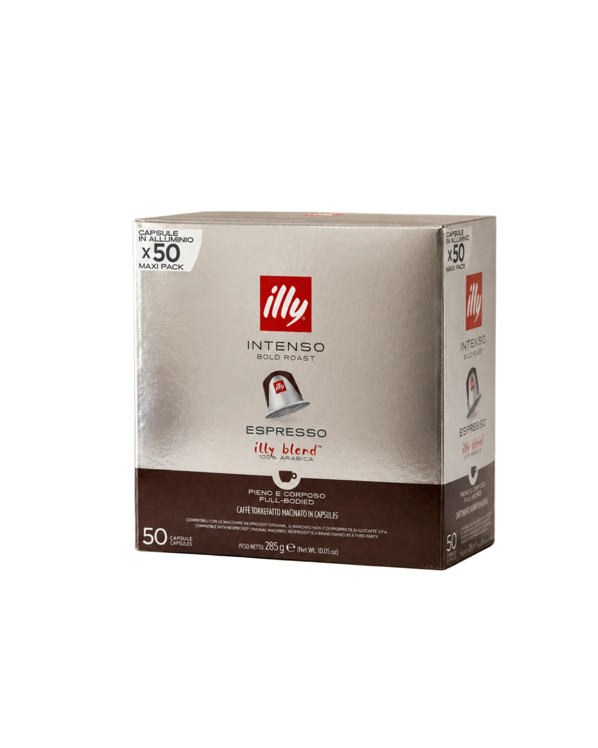 Illy Intense aluminium coffee capsule and product pack