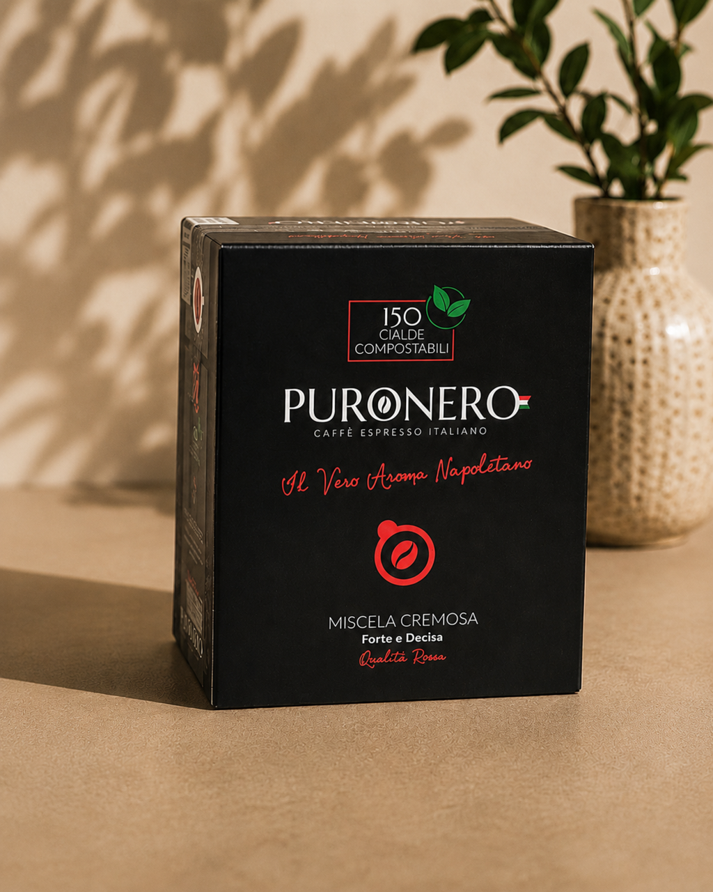 Puronero Creamy E.S.E. paper pod and coffee packaging