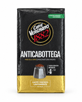 Vergnano Anticabottega 250 g ground coffee for moka, black and gold pack on white